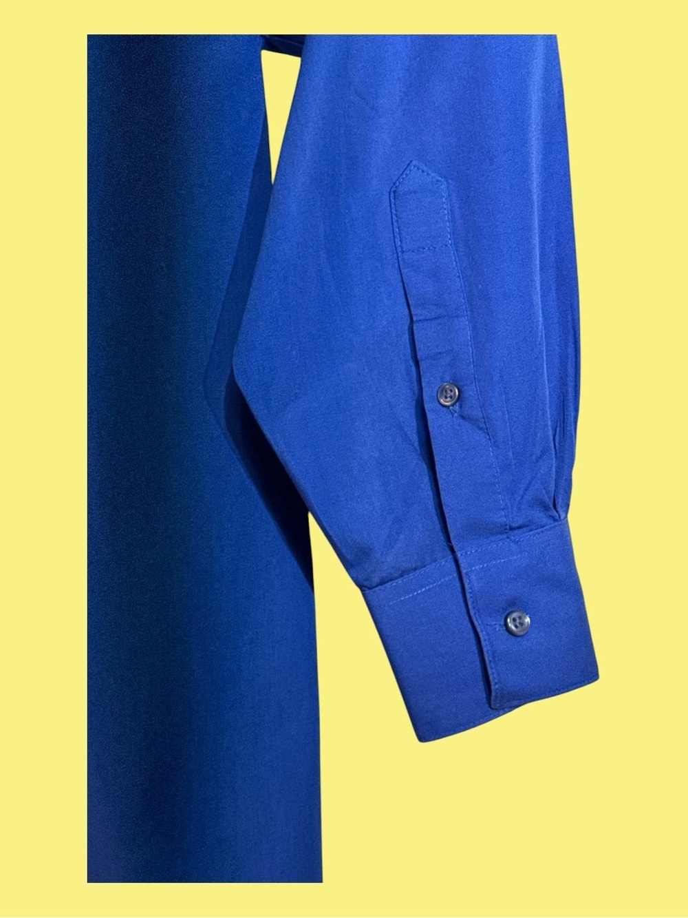 Van Heusen Poplin Fitted Electric Blue Long Sleeve Dress Shirt 17” Neck 32/33 - Picture 4 of 7